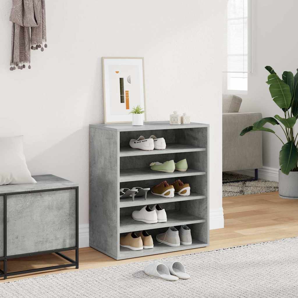 betonszürke szerelt fa cipősszekrény 60 x 35 x 70 cm