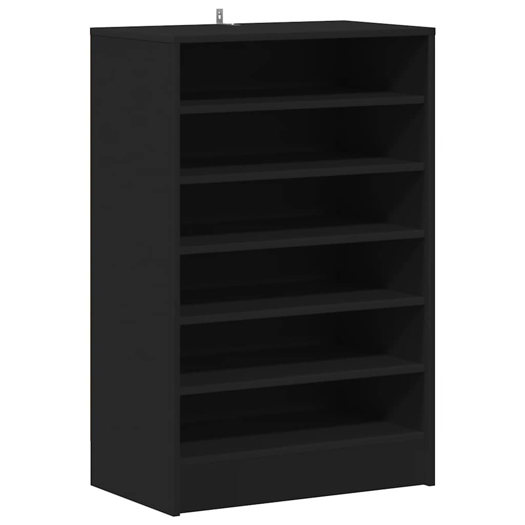 fekete szerelt fa cipősszekrény 60 x 35 x 92 cm