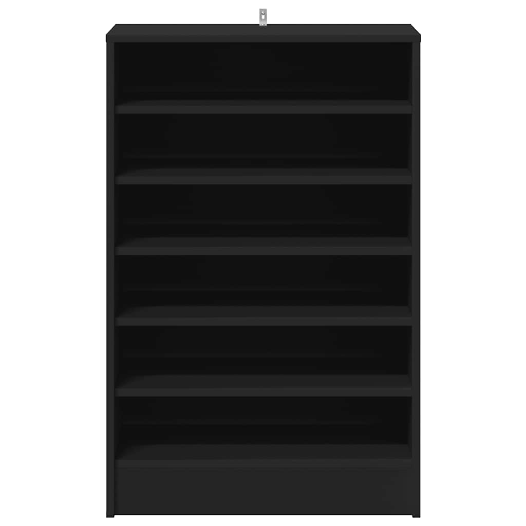 fekete szerelt fa cipősszekrény 60 x 35 x 92 cm
