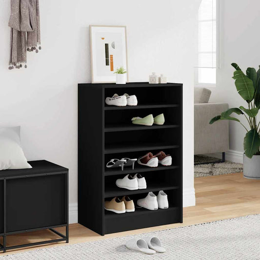 fekete szerelt fa cipősszekrény 60 x 35 x 92 cm