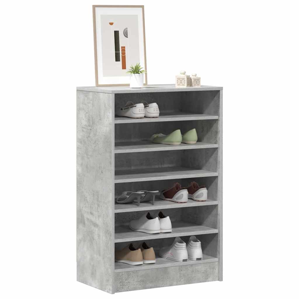 betonszürke szerelt fa cipősszekrény 60 x 35 x 92 cm