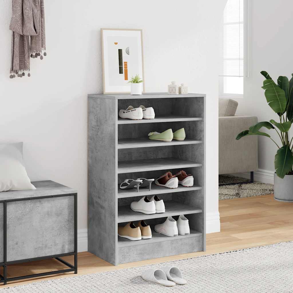 betonszürke szerelt fa cipősszekrény 60 x 35 x 92 cm