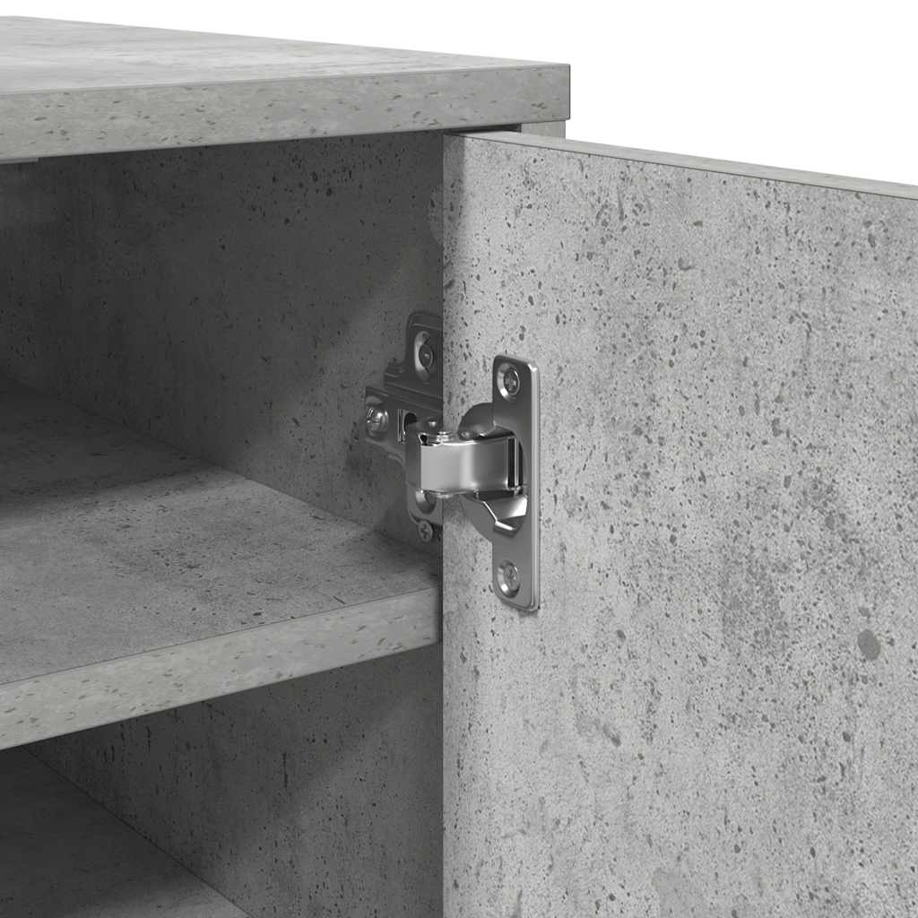 betonszürke szerelt fa cipősszekrény 32 x 35 x 92 cm
