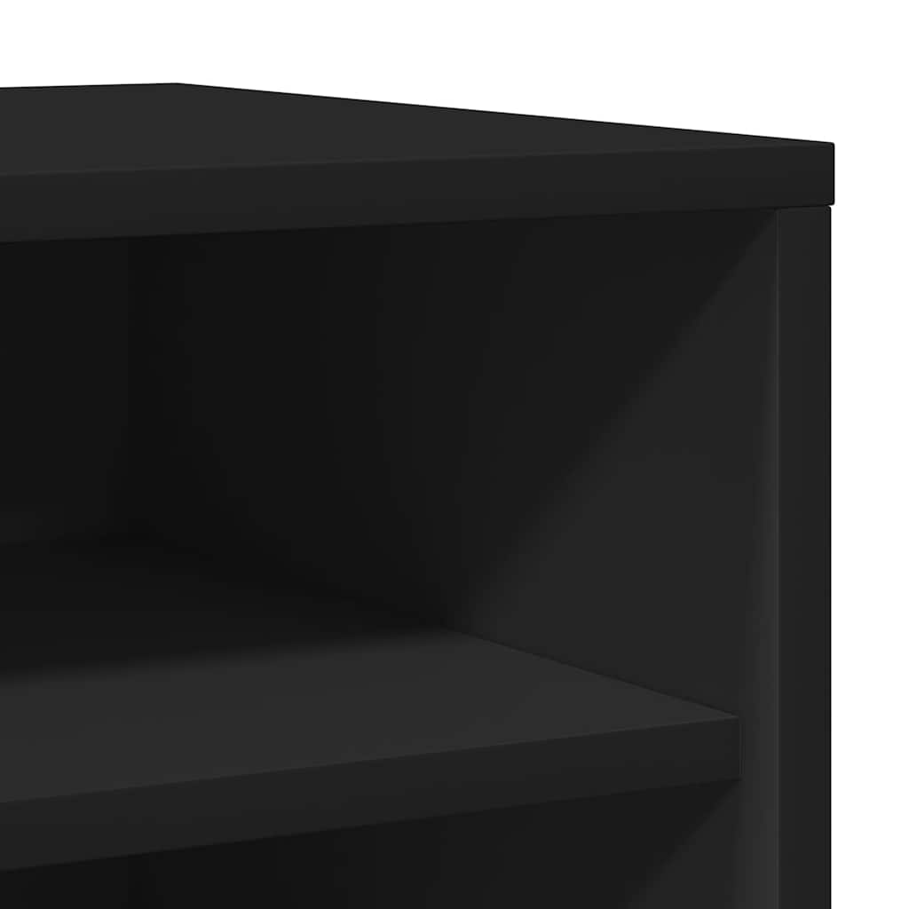 vidaX fekete forgácslap cipősszekrény 31,5 x 35 x 70 cm