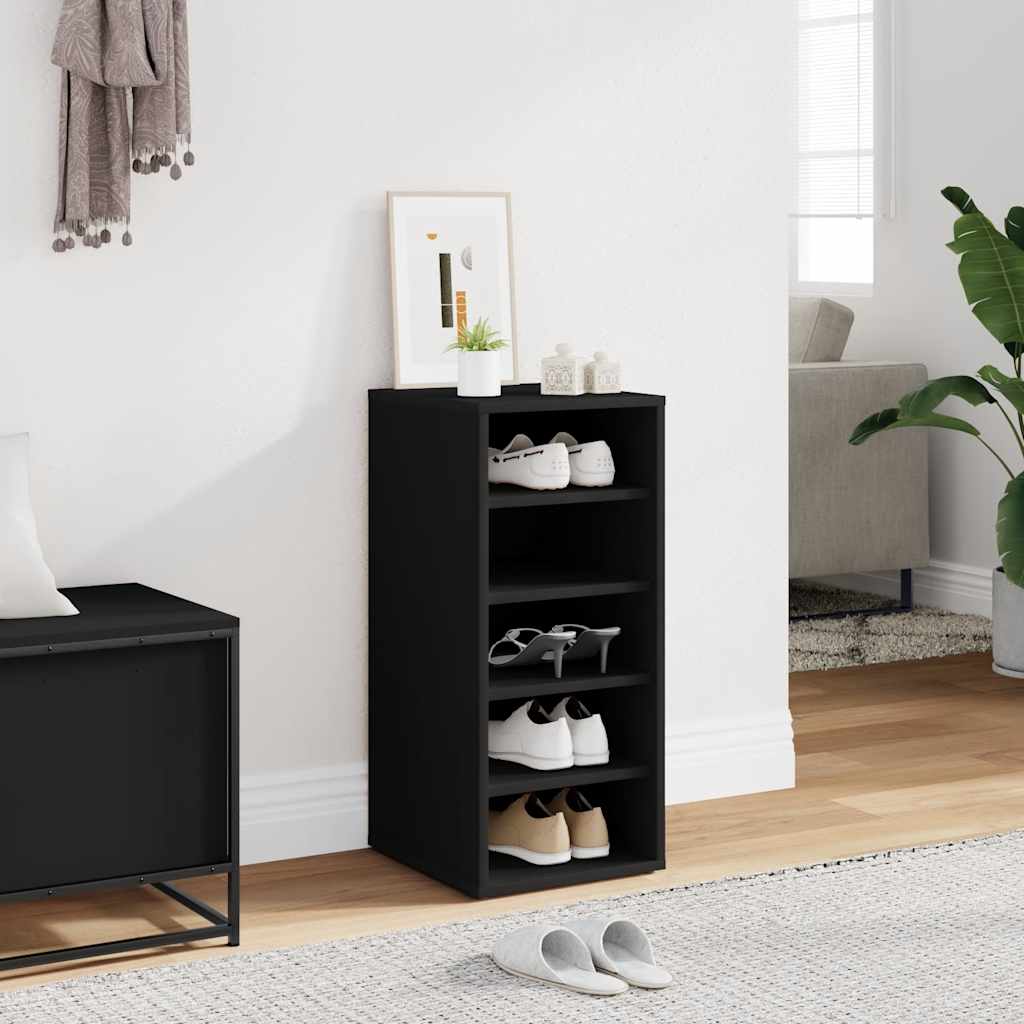 vidaX fekete forgácslap cipősszekrény 31,5 x 35 x 70 cm
