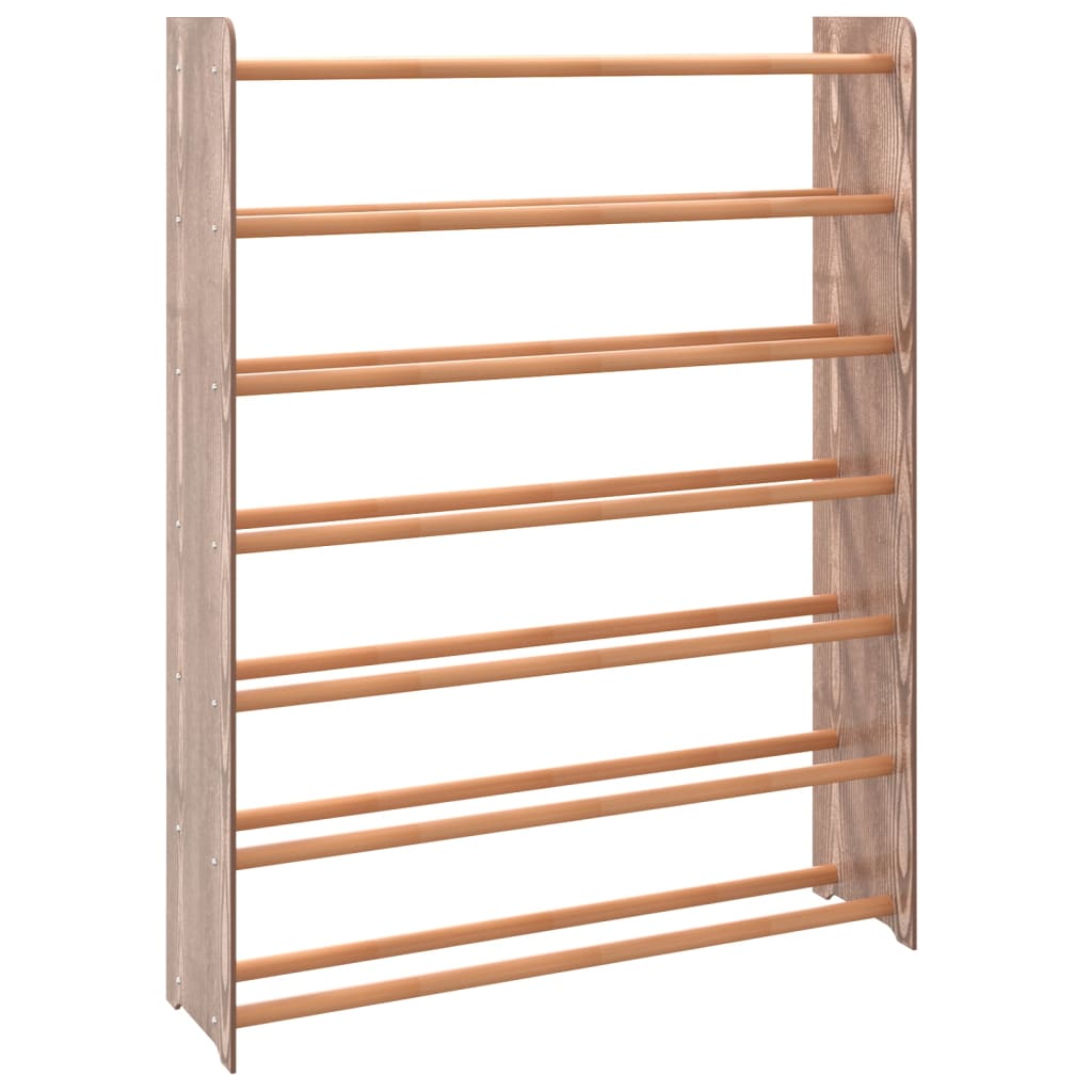 barna szerelt fa cipőtartó 90x24x117 cm