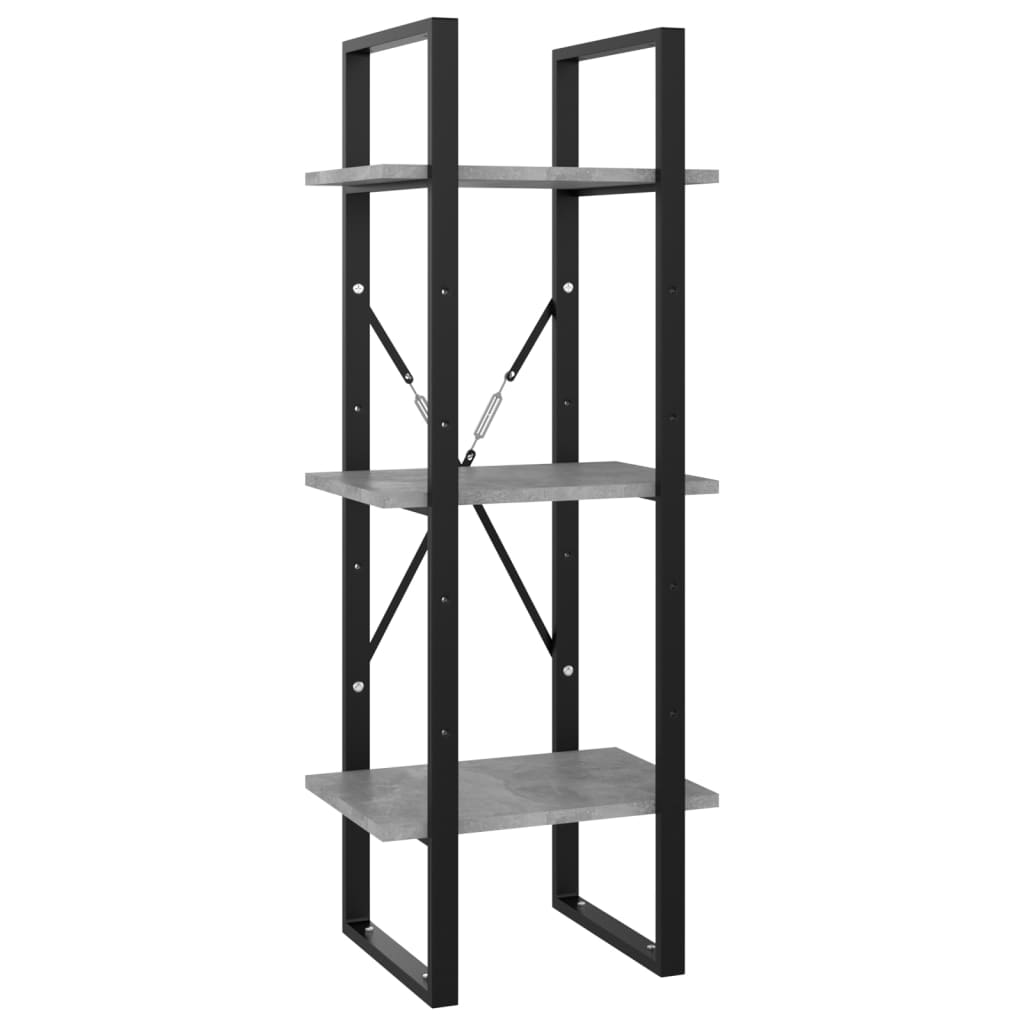 5 szintes betonszürke szerelt fa könyvszekrény 40 x 30 x 175 cm