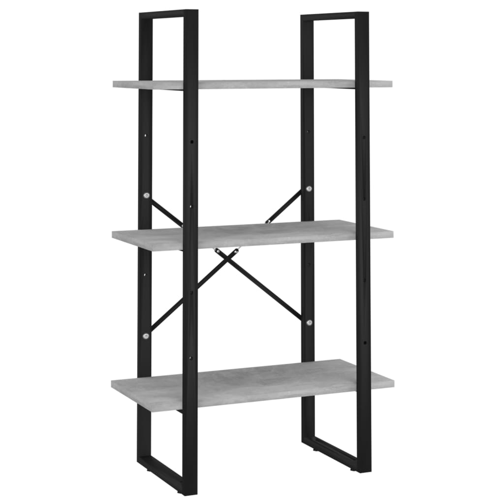 5 szintes betonszürke szerelt fa könyvszekrény 60 x 30 x 175 cm