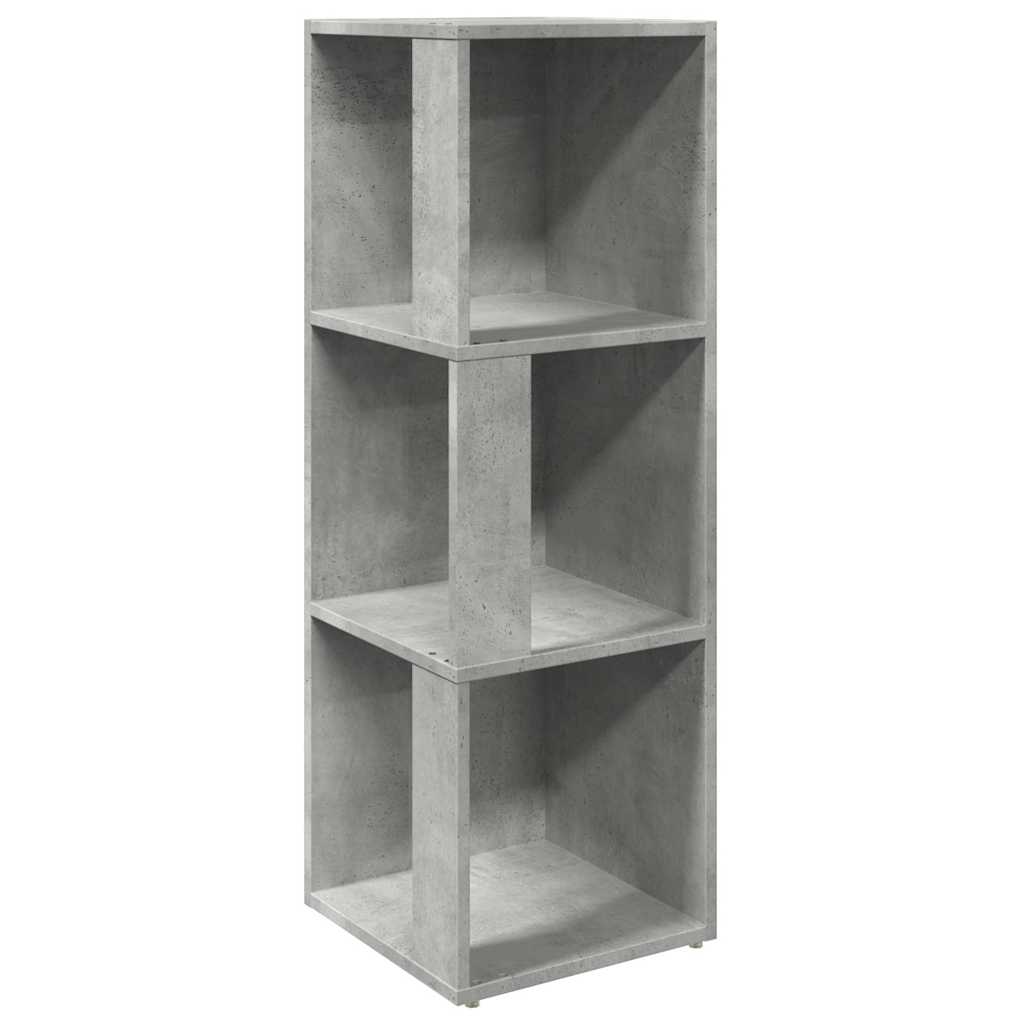 betonszürke szerelt fa sarokszekrény 33 x 33 x 100 cm