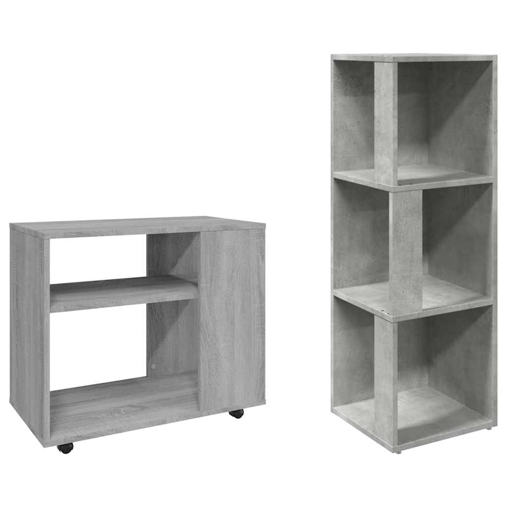 betonszürke szerelt fa sarokszekrény 33 x 33 x 100 cm