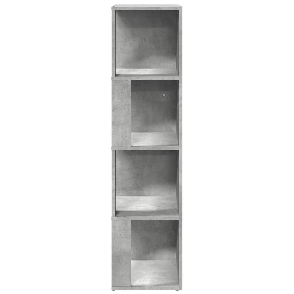 betonszürke szerelt fa sarokszekrény 33 x 33 x 132 cm
