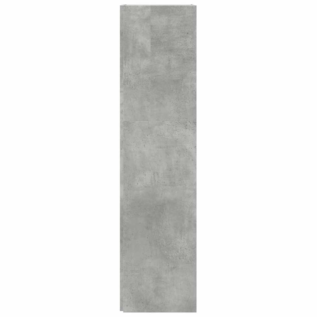 betonszürke szerelt fa sarokszekrény 33 x 33 x 132 cm