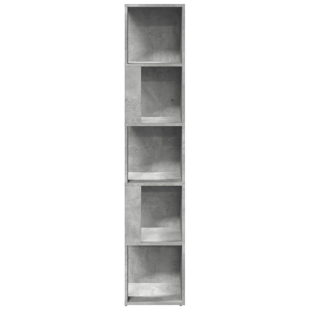 betonszürke szerelt fa sarokszekrény 33 x 33 x 164,5 cm