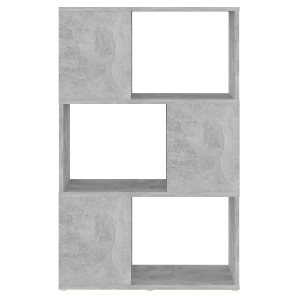 betonszürke szerelt fa térelválasztó könyvszekrény 60x24x94 cm