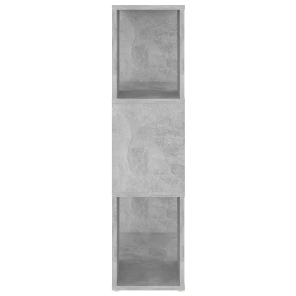 betonszürke szerelt fa térelválasztó könyvszekrény 60x24x94 cm