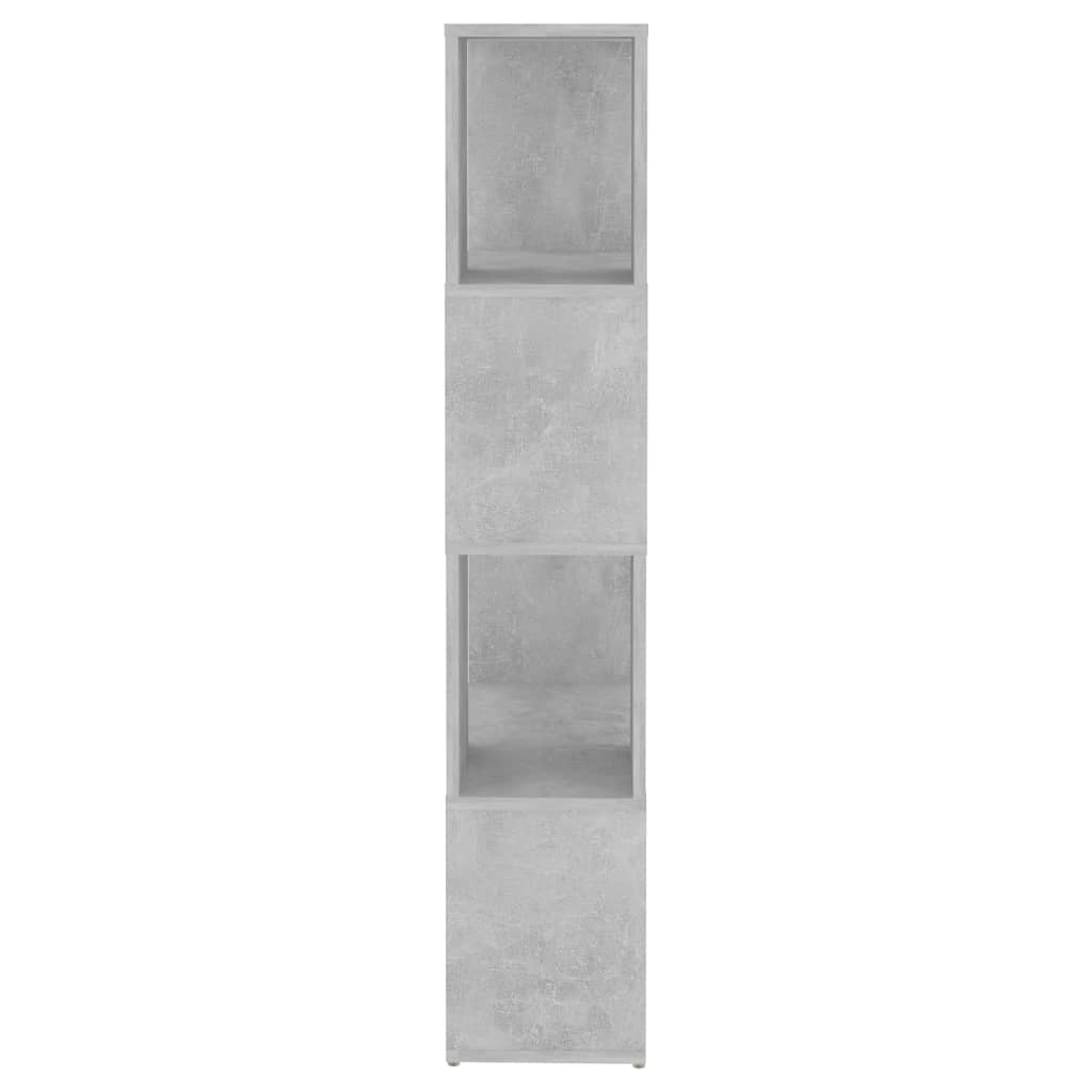 betonszürke térelválasztó könyvszekrény 60 x 24 x 124,5 cm