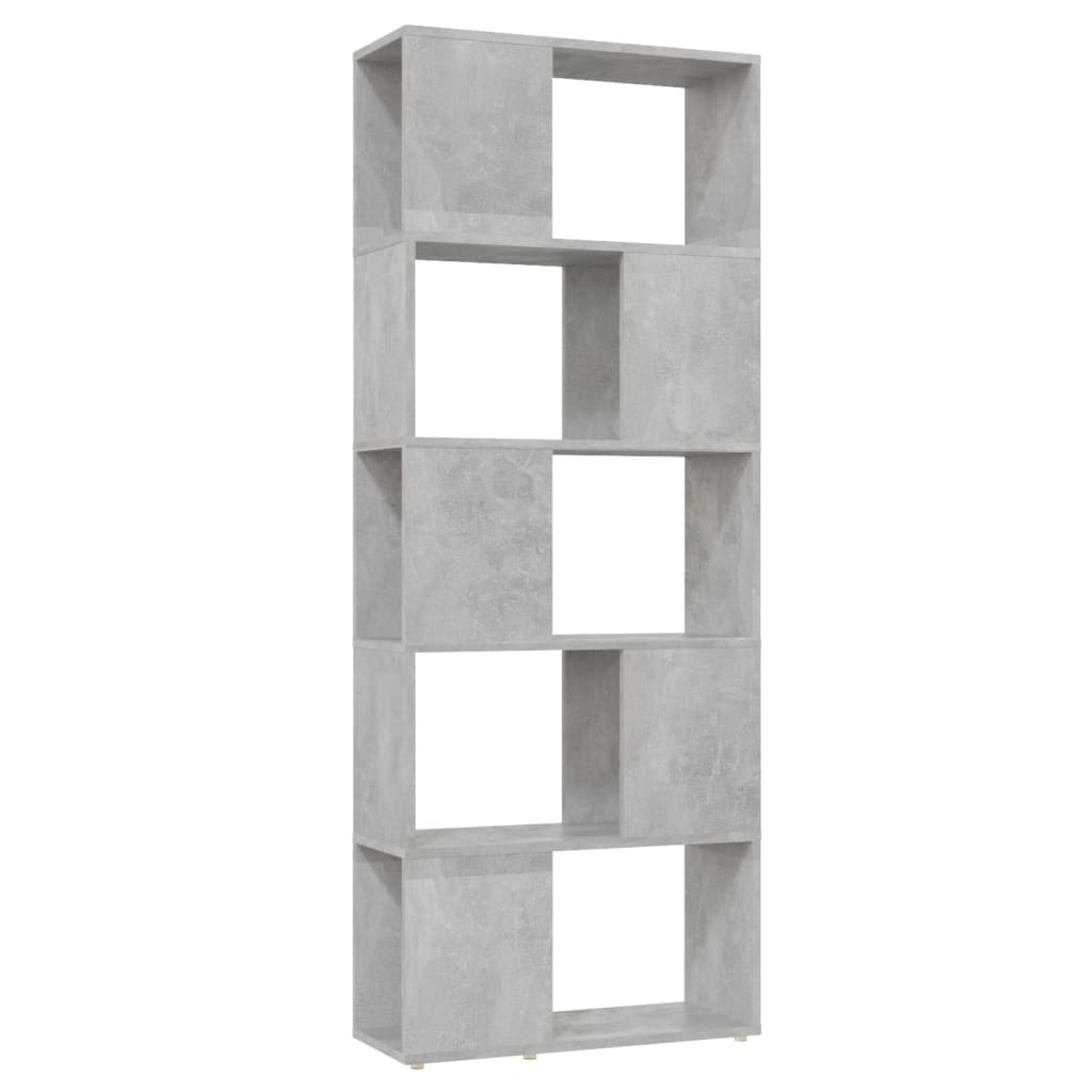betonszürke térelválasztó könyvszekrény 60 x 24 x 155 cm