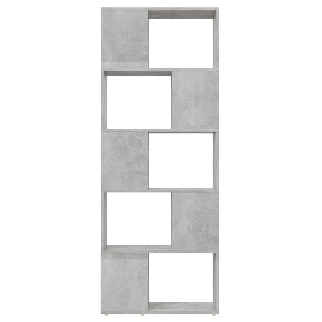 betonszürke térelválasztó könyvszekrény 60 x 24 x 155 cm