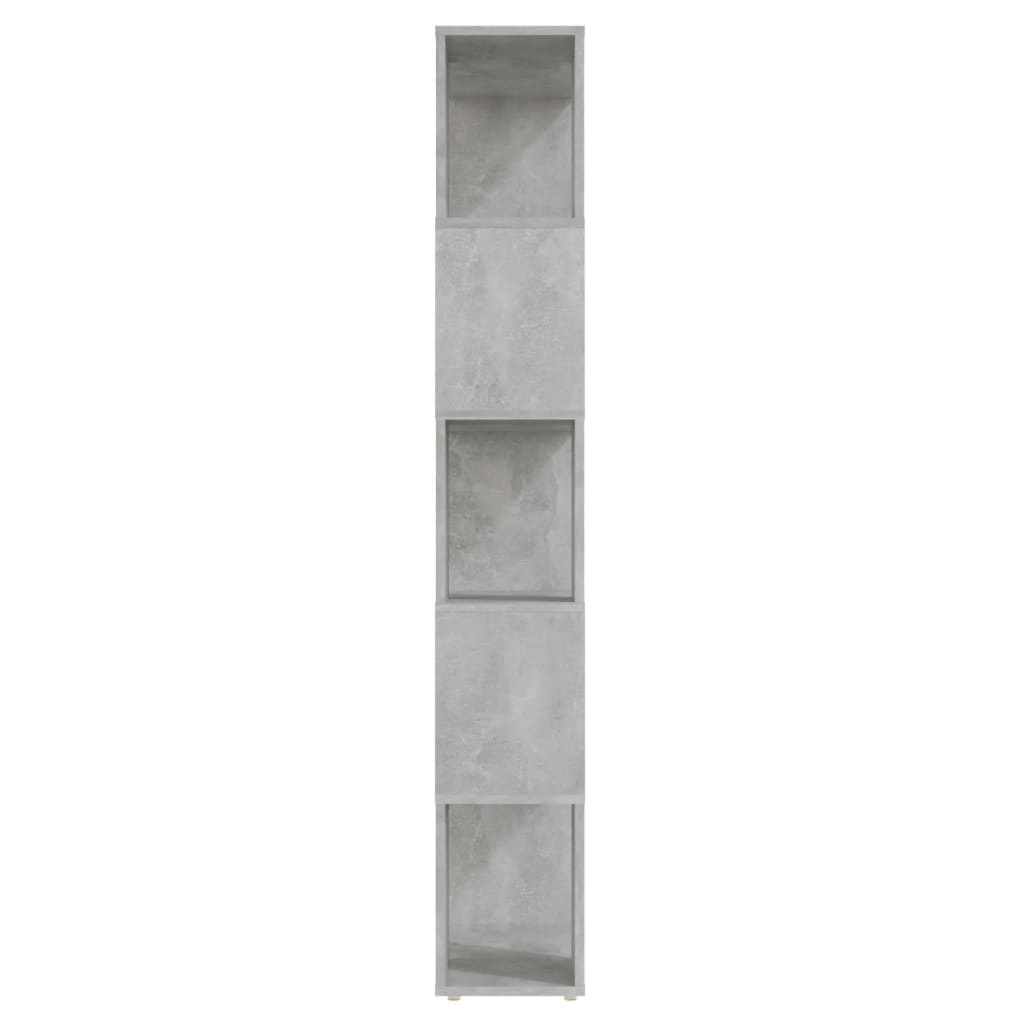 betonszürke térelválasztó könyvszekrény 60 x 24 x 155 cm