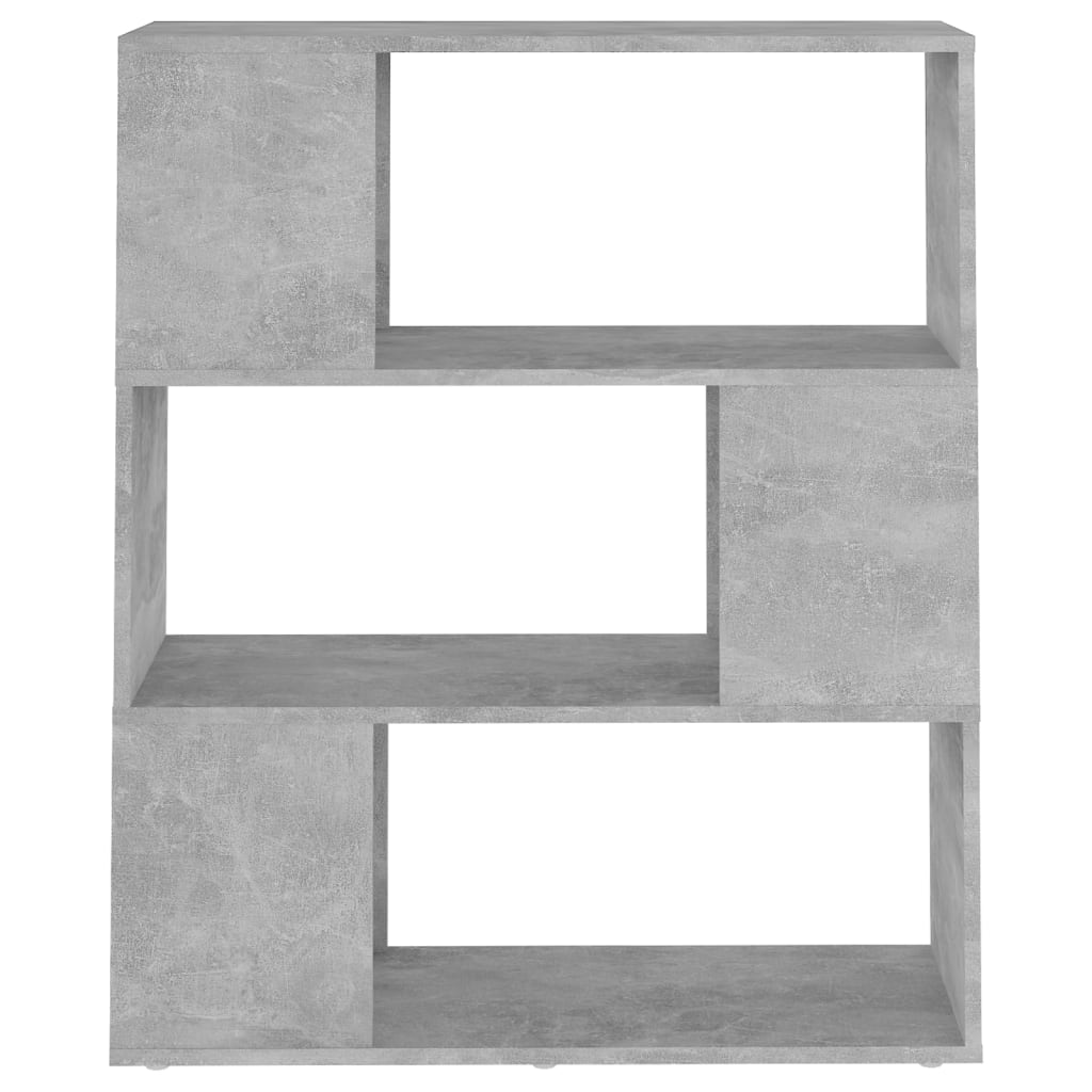 betonszürke szerelt fa térelválasztó könyvszekrény 80x24x94 cm