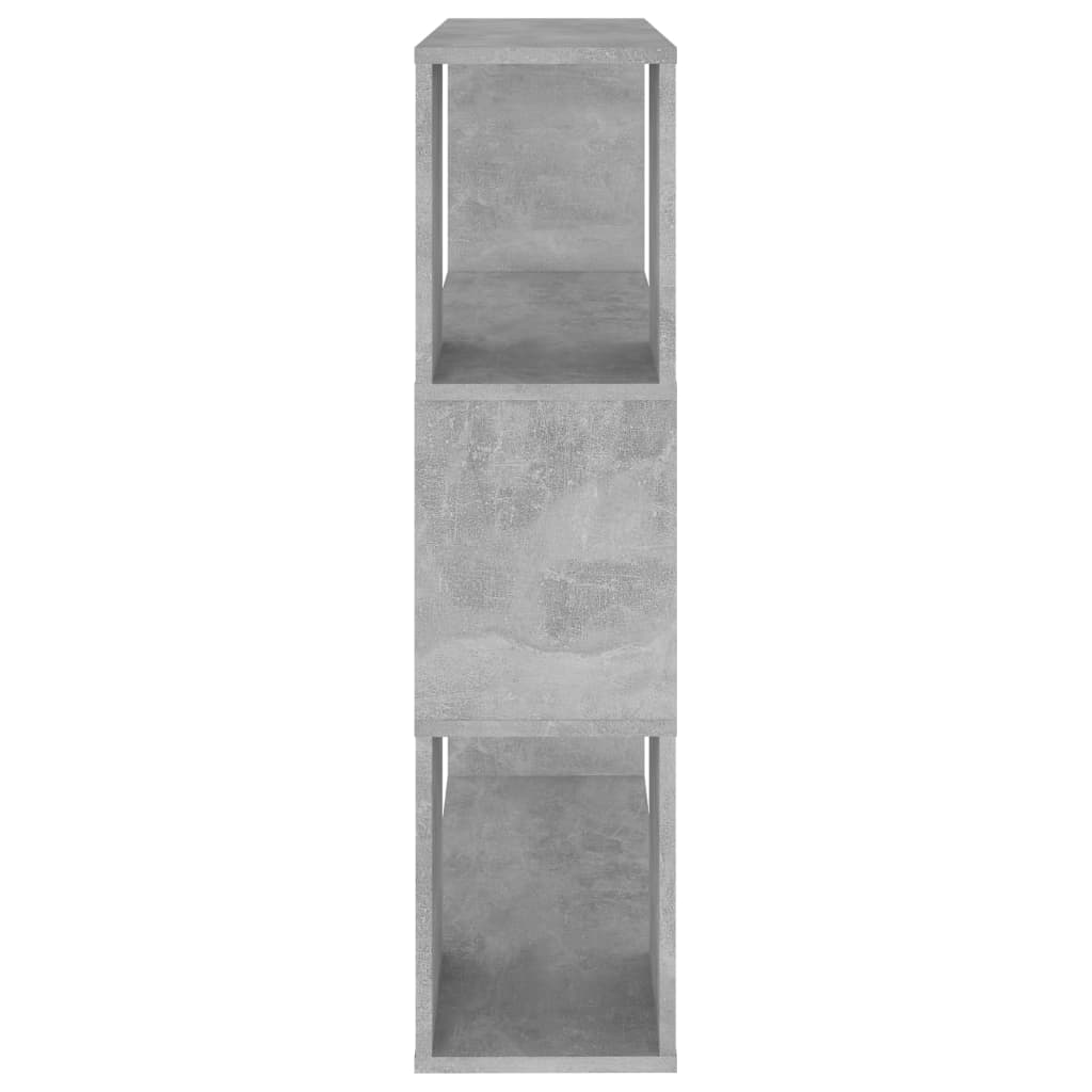 betonszürke szerelt fa térelválasztó könyvszekrény 80x24x94 cm