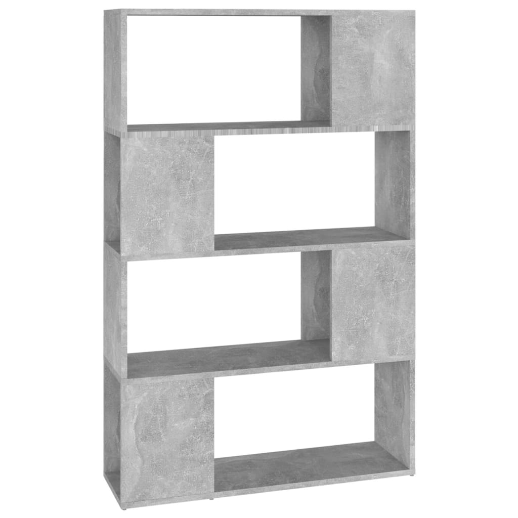 betonszürke térelválasztó könyvszekrény 80 x 24 x 124,5 cm