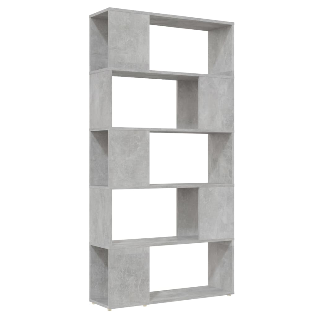 betonszürke térelválasztó könyvszekrény 80 x 24 x 155 cm