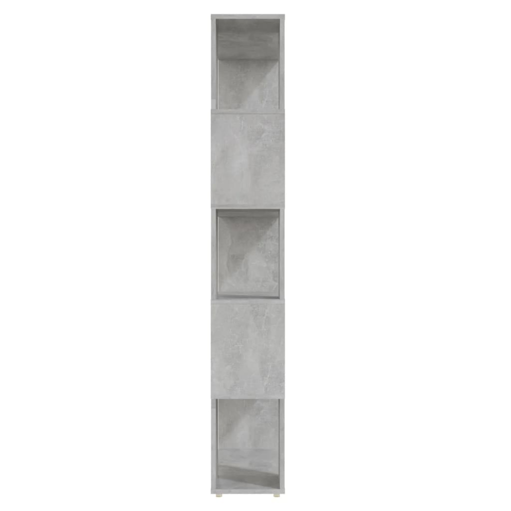 betonszürke térelválasztó könyvszekrény 80 x 24 x 155 cm