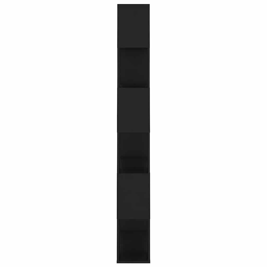 fekete szerelt fa térelválasztó könyvszekrény 80 x 24 x 186 cm