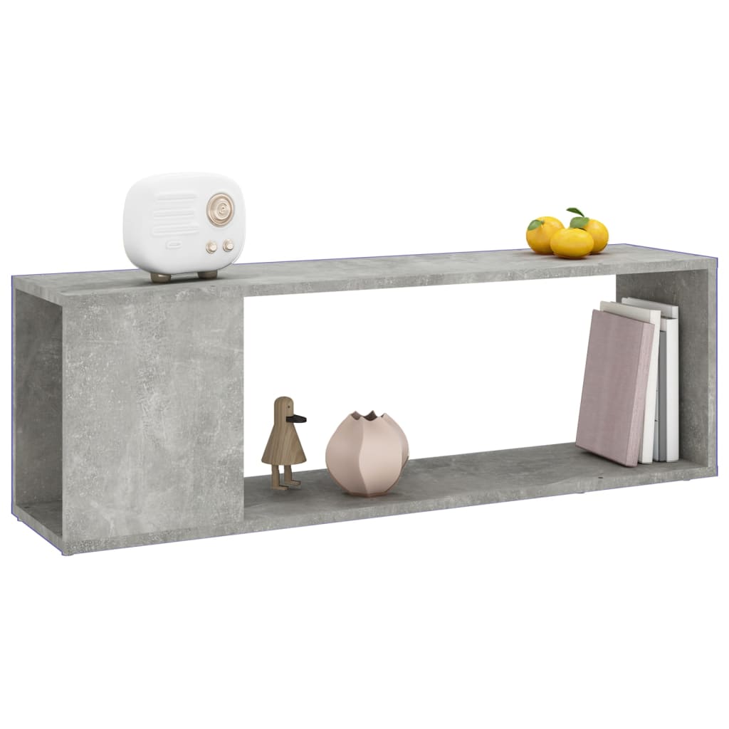 betonszürke szerelt fa TV-szekrény 100 x 24 x 32 cm