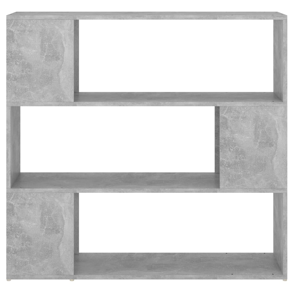 betonszürke szerelt fa térelválasztó könyvszekrény 100x24x94 cm