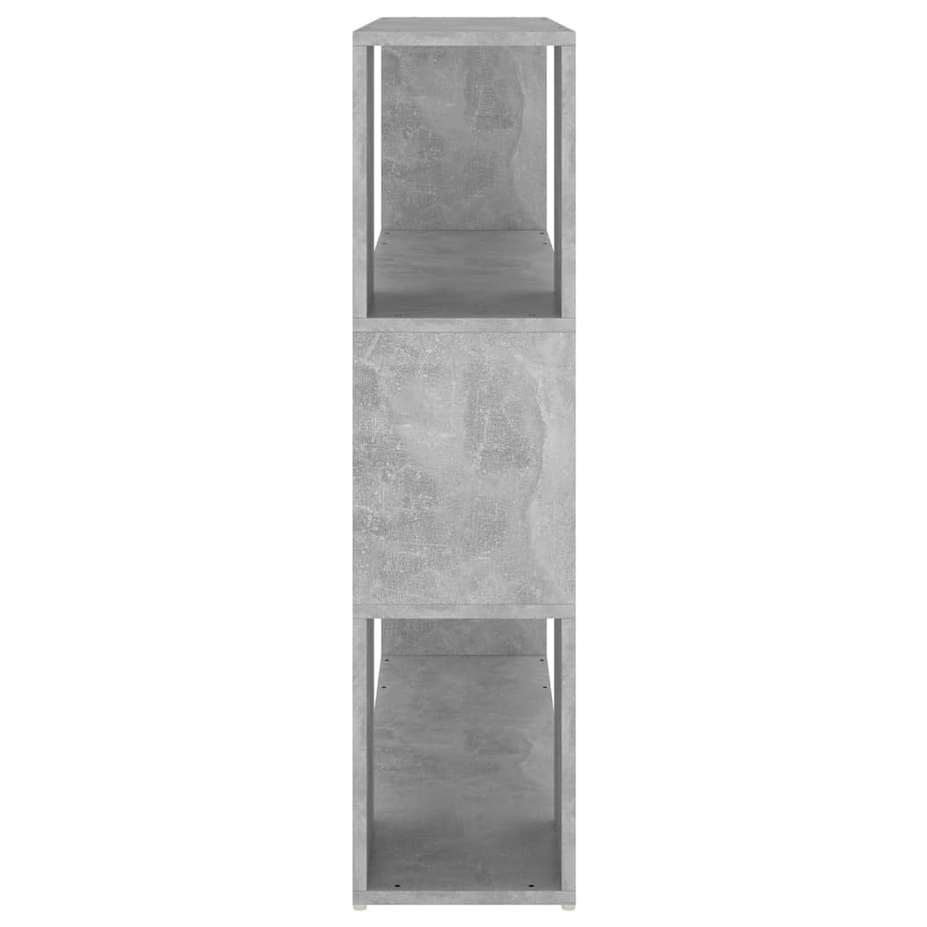 betonszürke szerelt fa térelválasztó könyvszekrény 100x24x94 cm