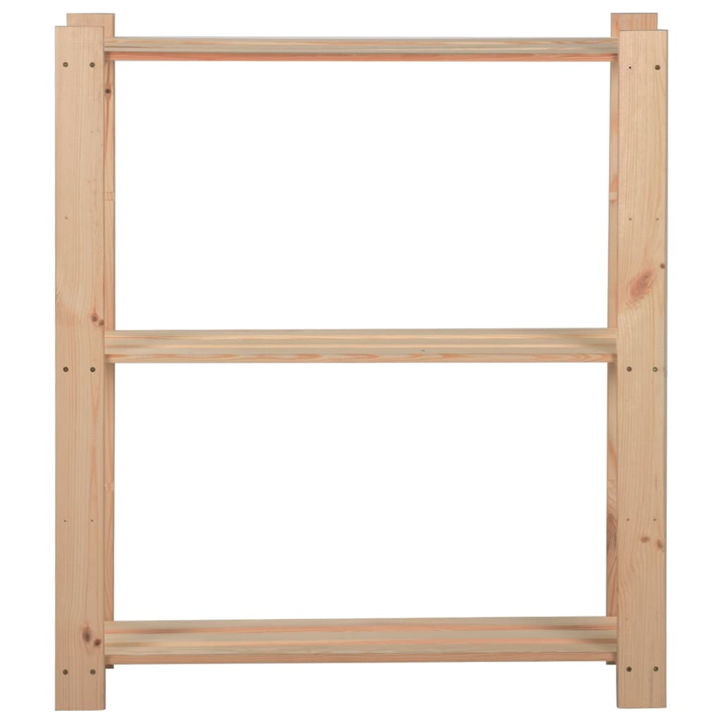 3 szintes tömör fenyőfa tárolóállvány 80 x 28,5 x 90 cm