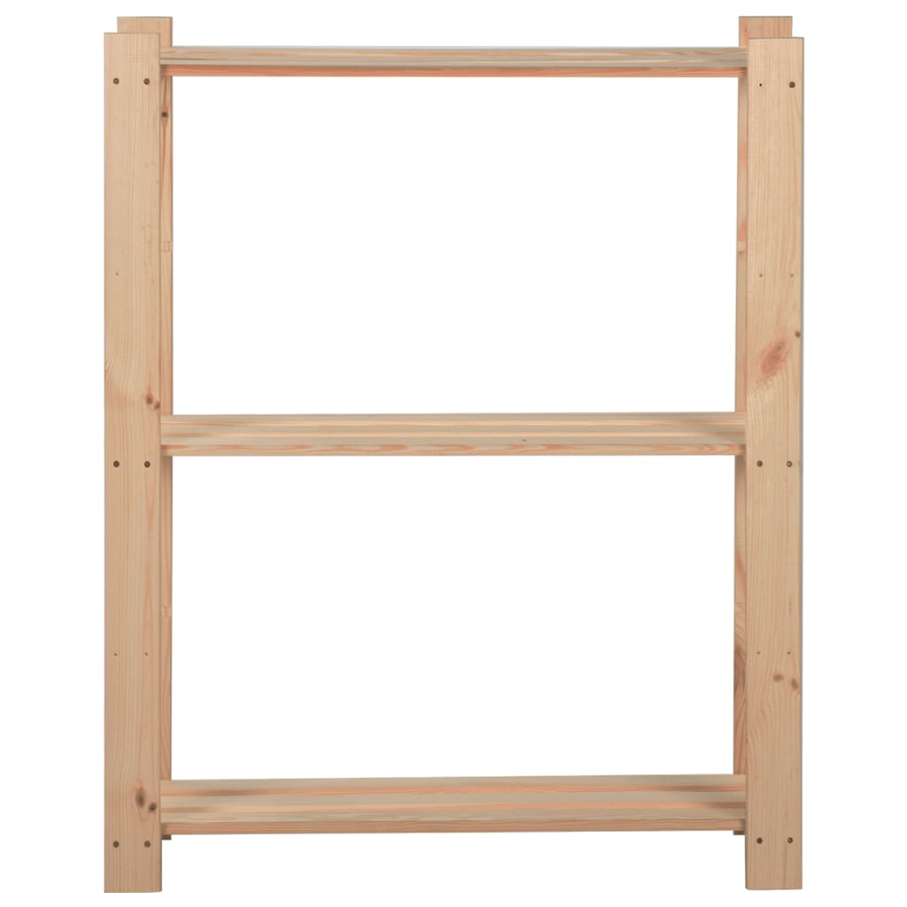 3 szintes tömör fenyőfa tárolóállvány 60 x 28,5 x 90 cm