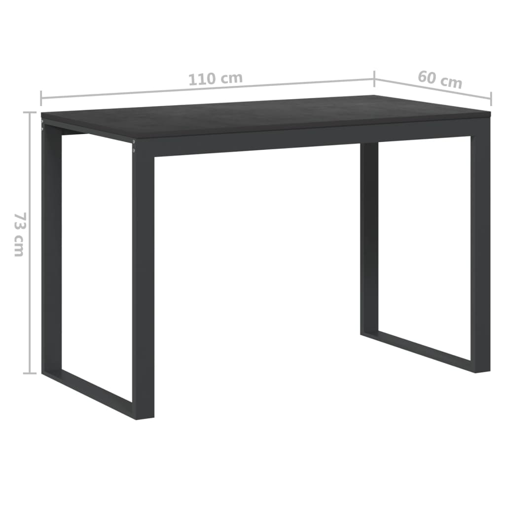 fekete forgácslap számítógépasztal 110 x 60 x 73 cm
