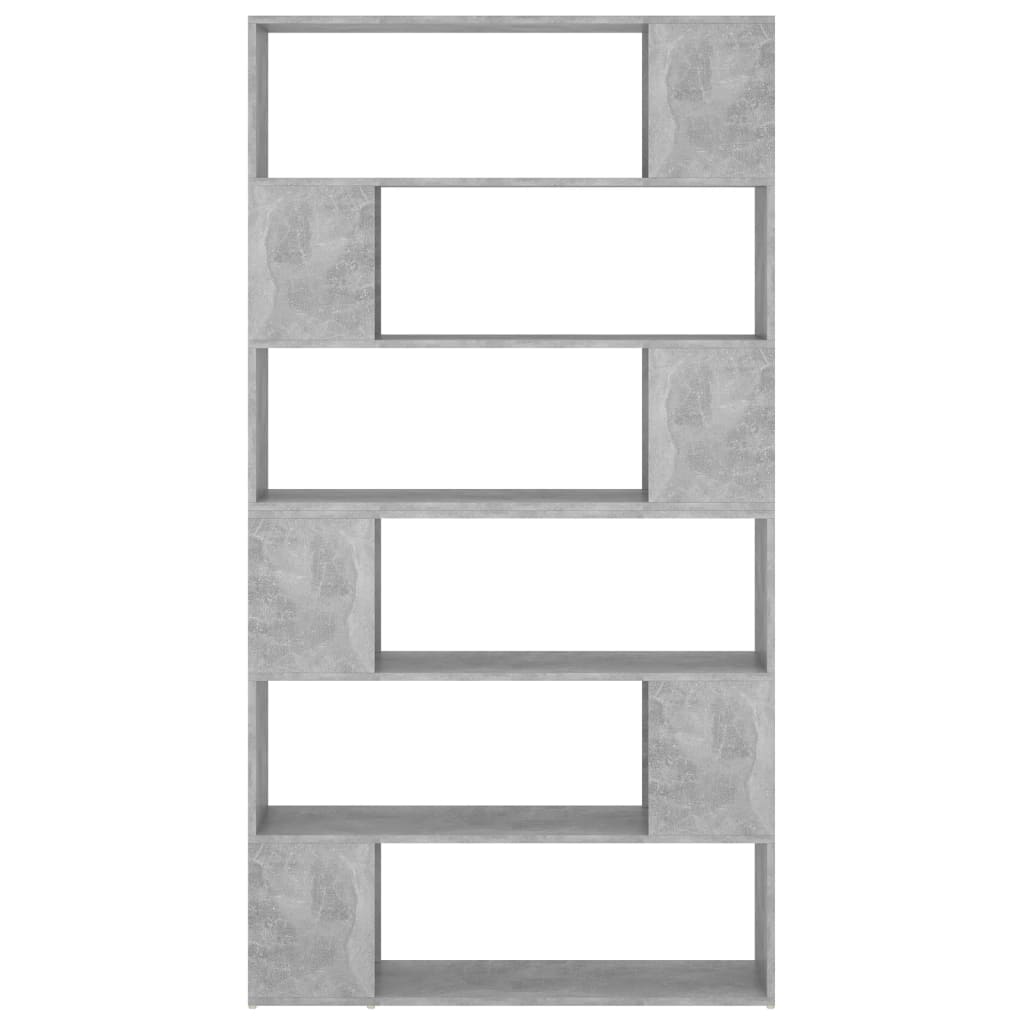 betonszürke térelválasztó könyvszekrény 100 x 24 x 188 cm