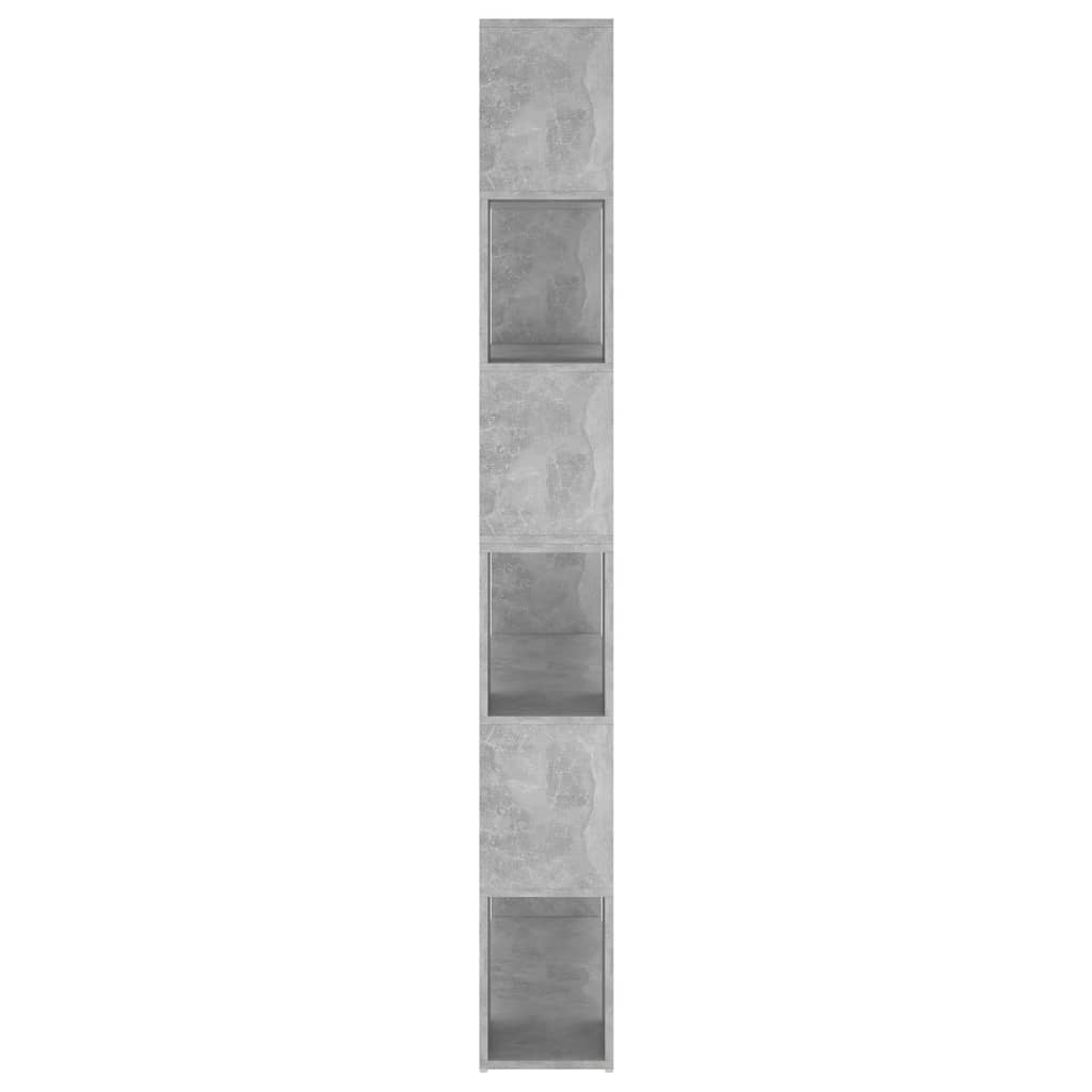 betonszürke térelválasztó könyvszekrény 100 x 24 x 188 cm