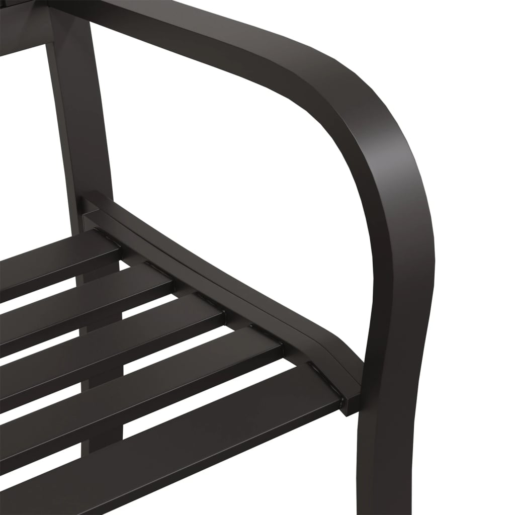 fekete acél kerti pad 125 cm