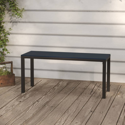 fekete acél és WPC kerti pad 110 cm