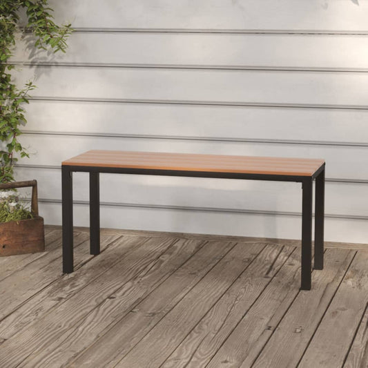 barna és fekete acél és WPC kerti pad 110 cm