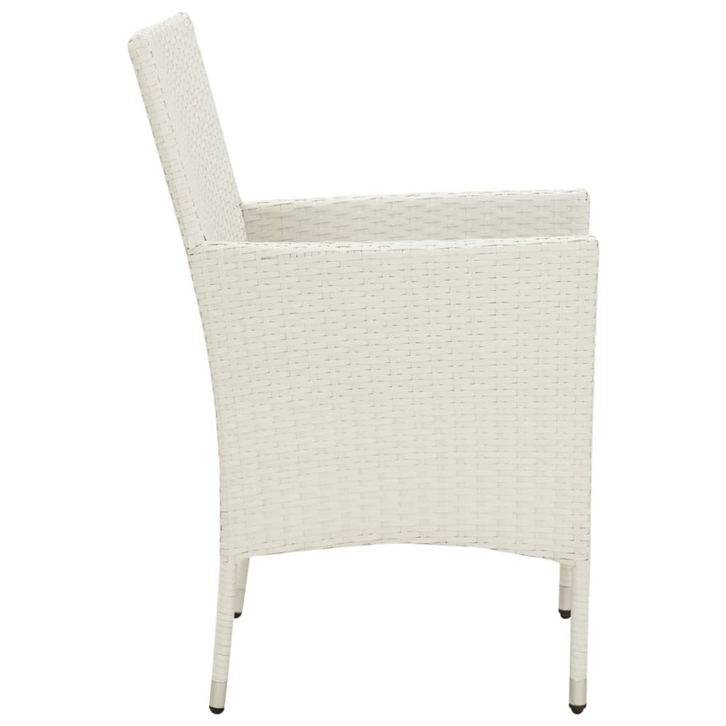 4 db fehér polyrattan kerti szék párnával