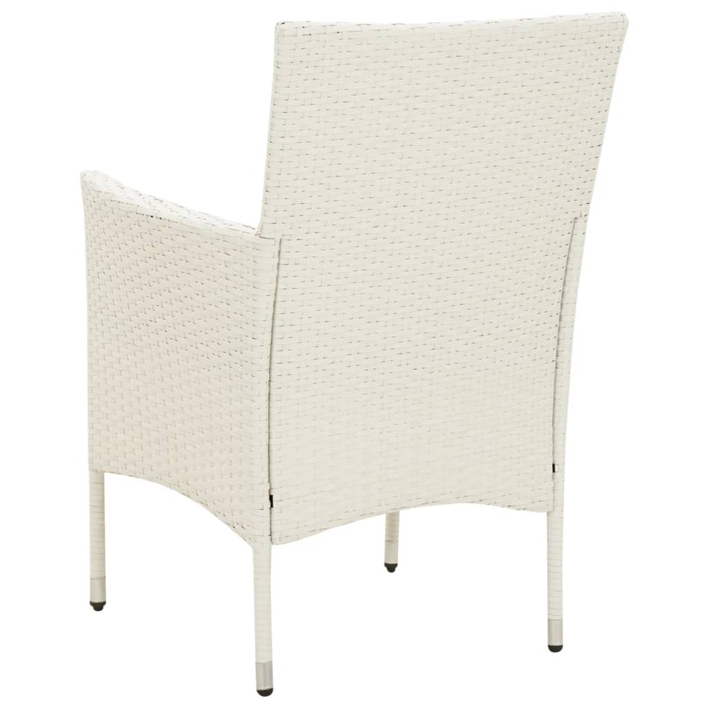 4 db fehér polyrattan kerti szék párnával