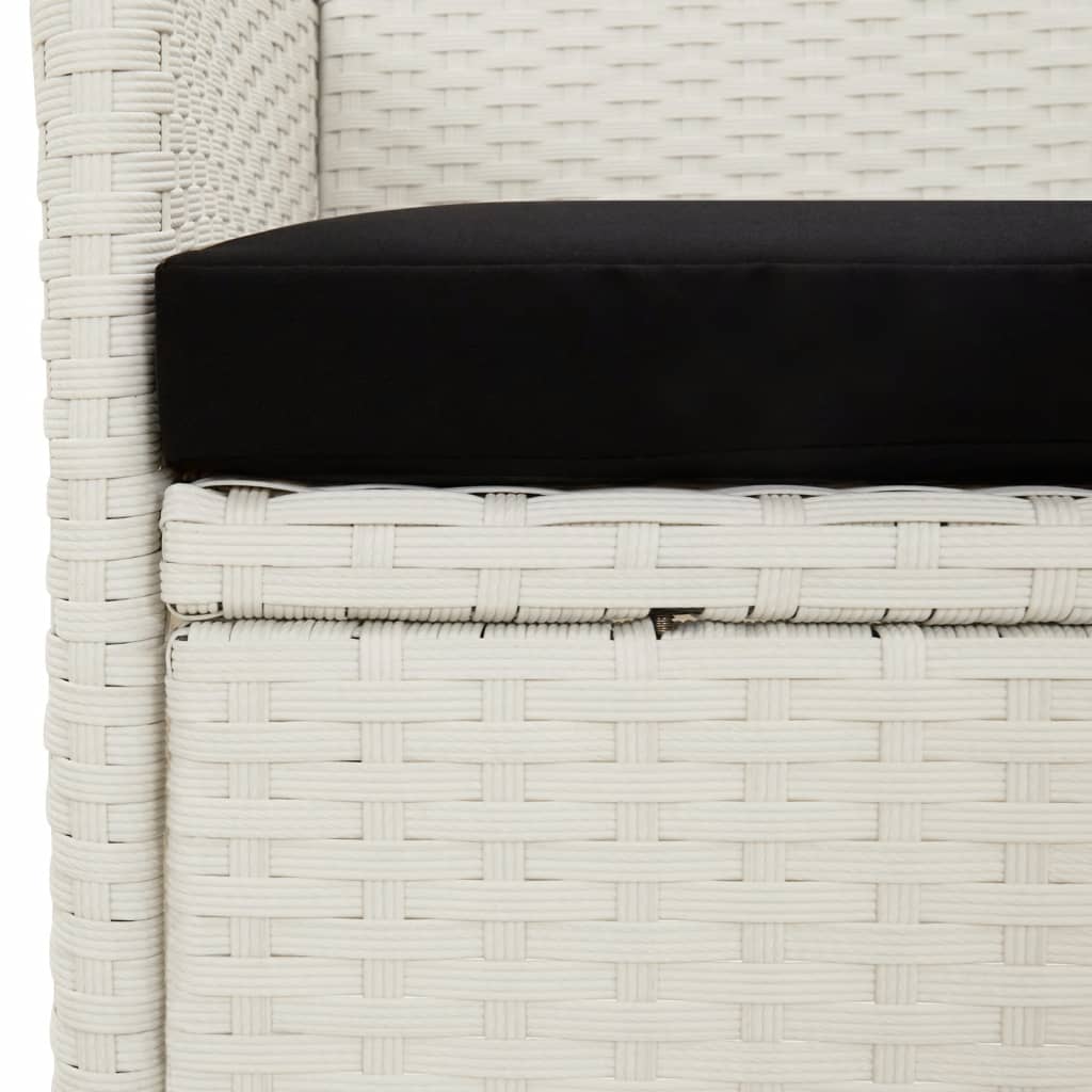 4 db fehér polyrattan kerti szék párnával