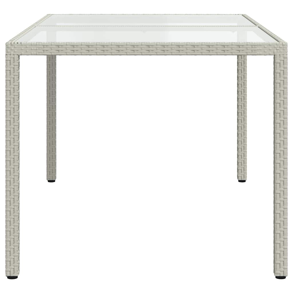 fehér polyrattan és edzett üveg kerti asztal 150 x 90 x 75 cm