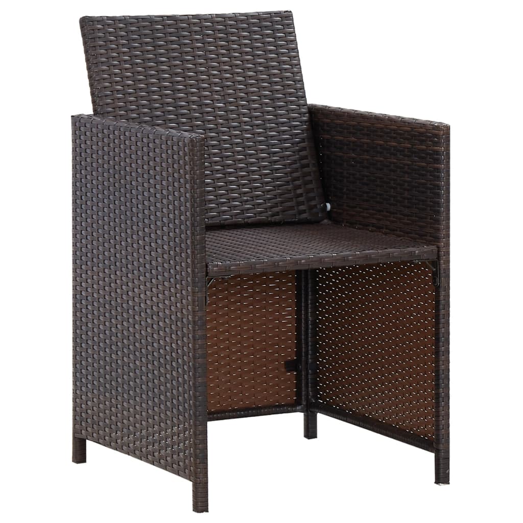 4 részes barna kerti polyrattan szék- és zsámolyszett