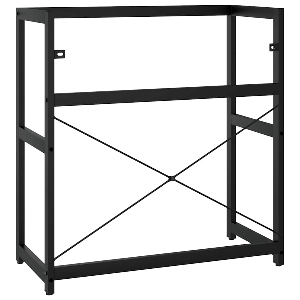 fekete vas fürdőszobai mosdókagylókeret 79 x 38 x 83 cm