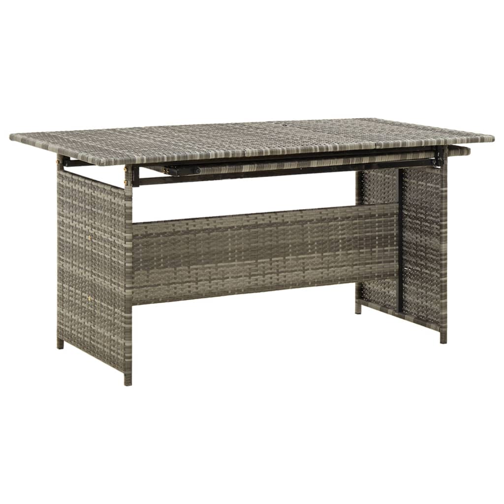 2-részes szürke polyrattan kerti bútorszett párnákkal