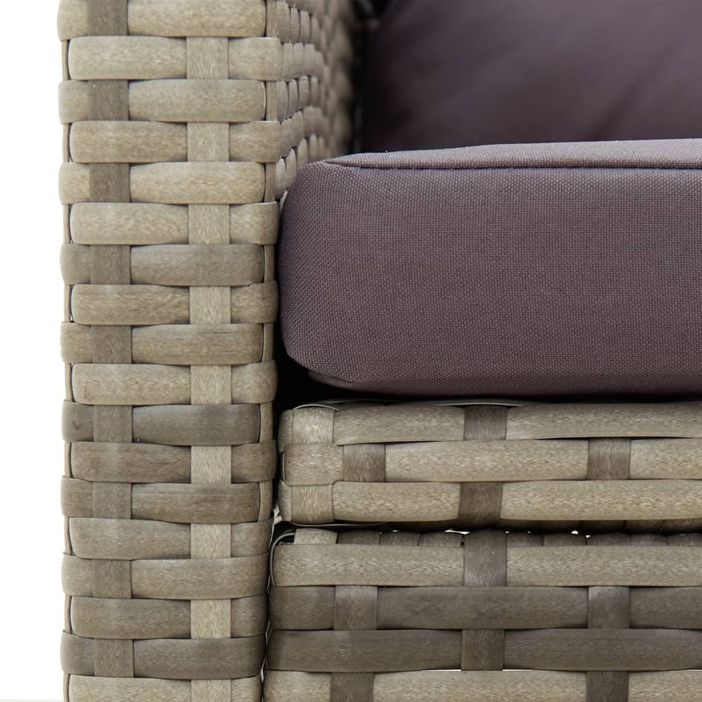 szürke polyrattan kerti szék párnákkal