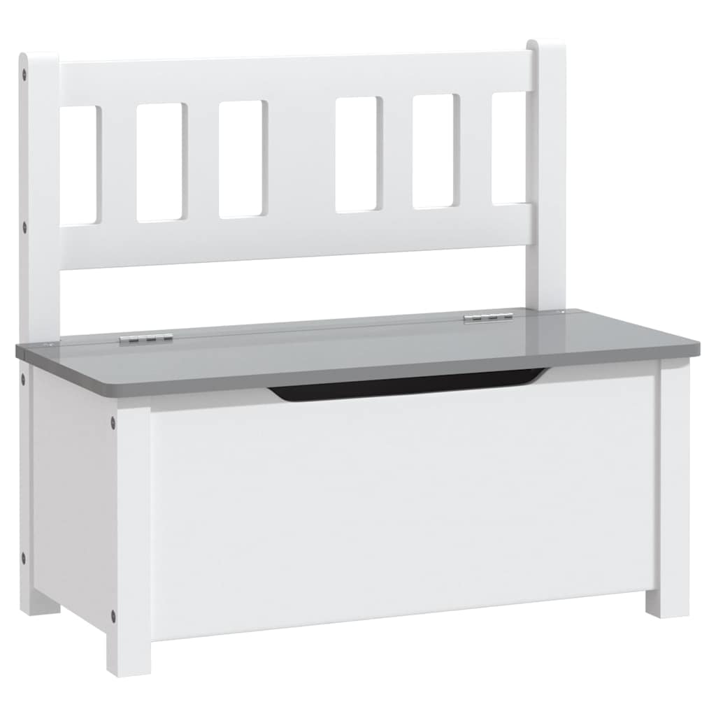 fehér-szürke MDF gyermek tárolópad 60 x 30 x 55 cm