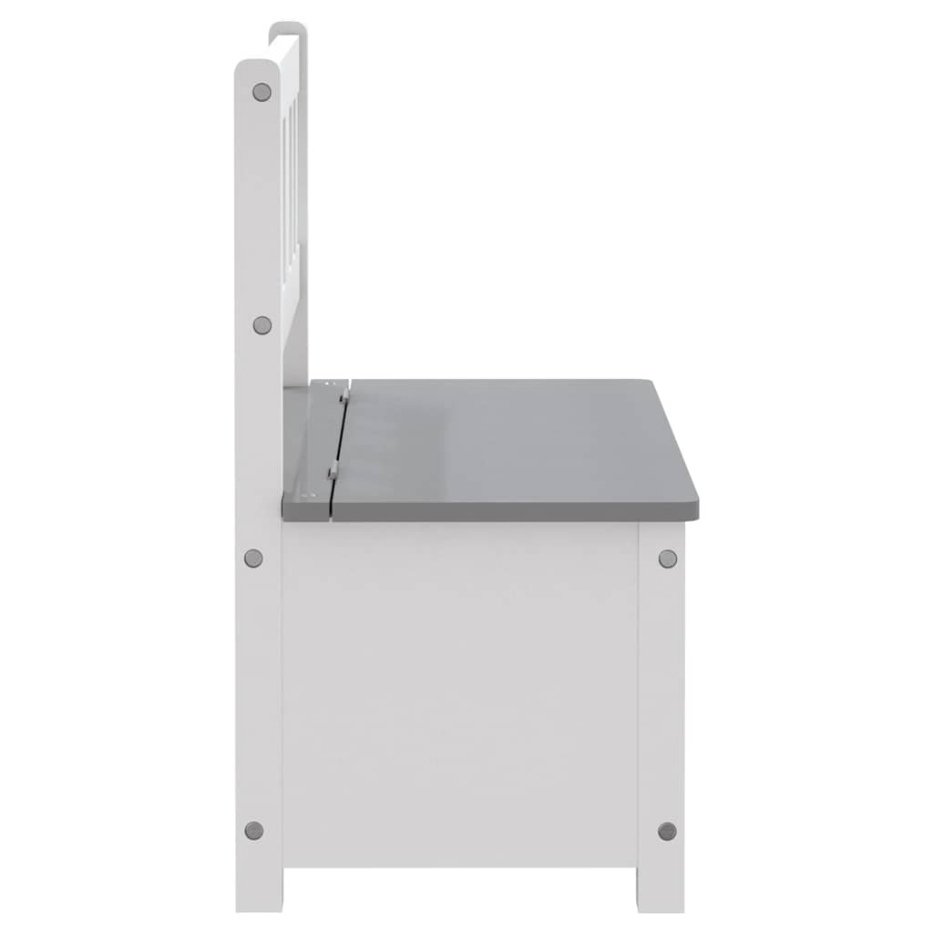 fehér-szürke MDF gyermek tárolópad 60 x 30 x 55 cm